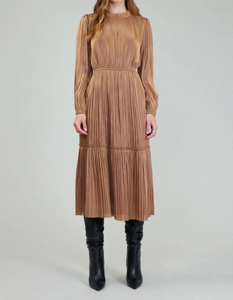 long sleeve midi silk dress Petal and Pup Women's Darby Long Sleeve Midi Dress