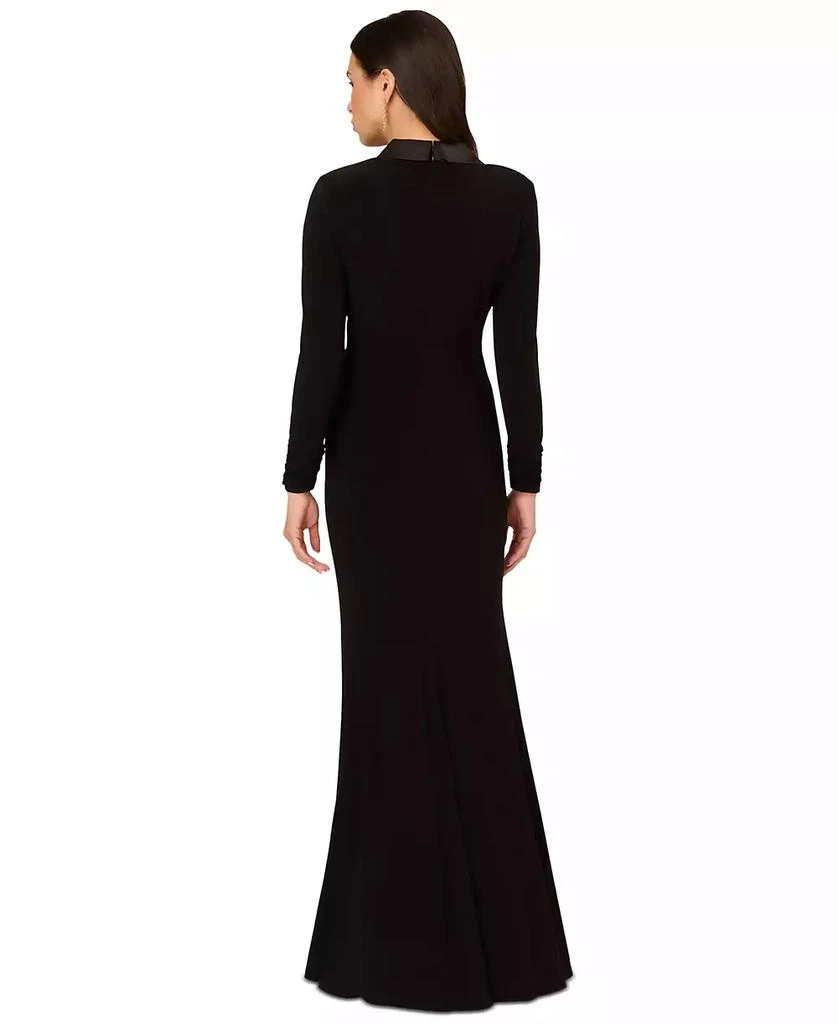 Adrianna Papell Adrainna Papell Women's Long-Sleeve Tuxedo Gown 2