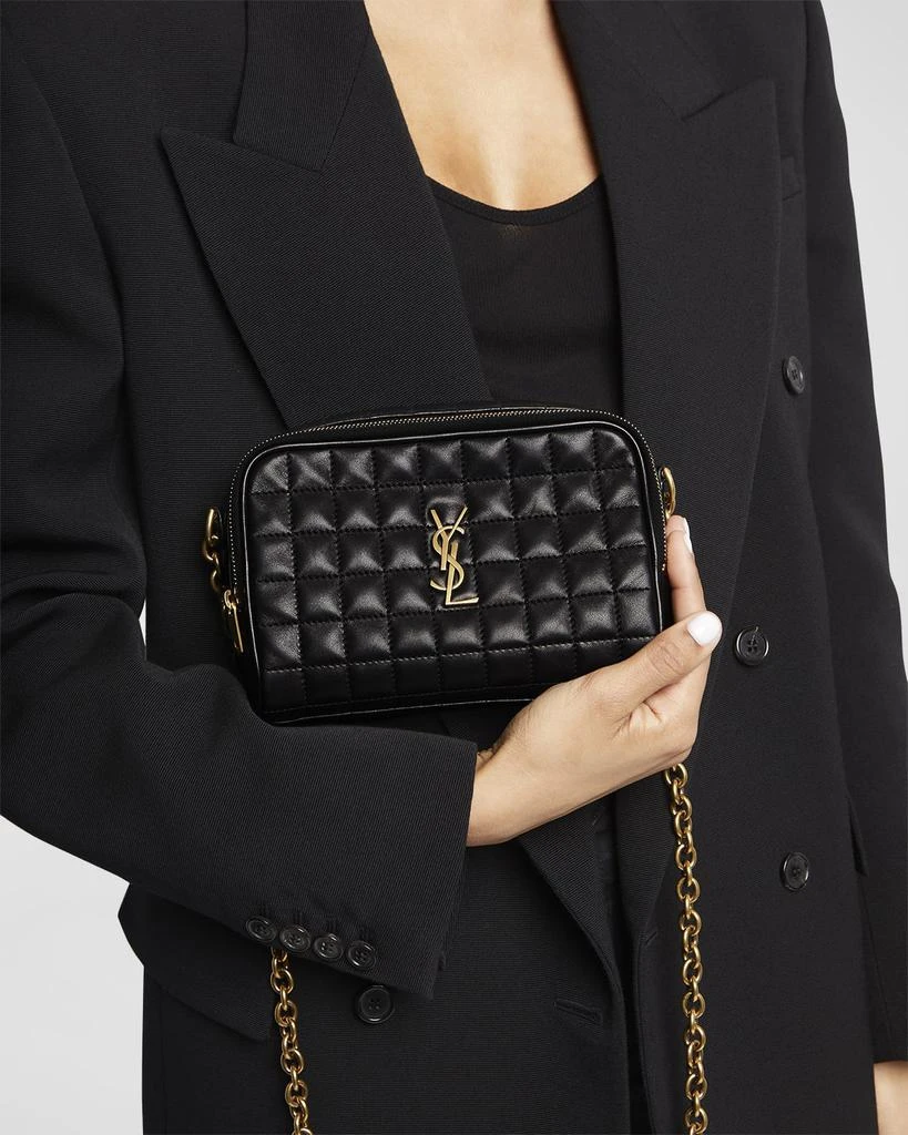 Yves Saint Laurent Cassandre Mini YSL Camera Bag in Quilted Smooth Leather 4