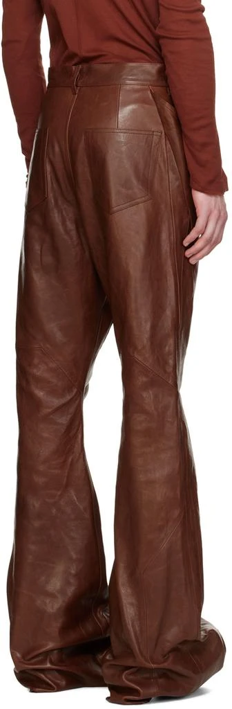 Rick Owens Burgundy Slivered Leather Pants 3