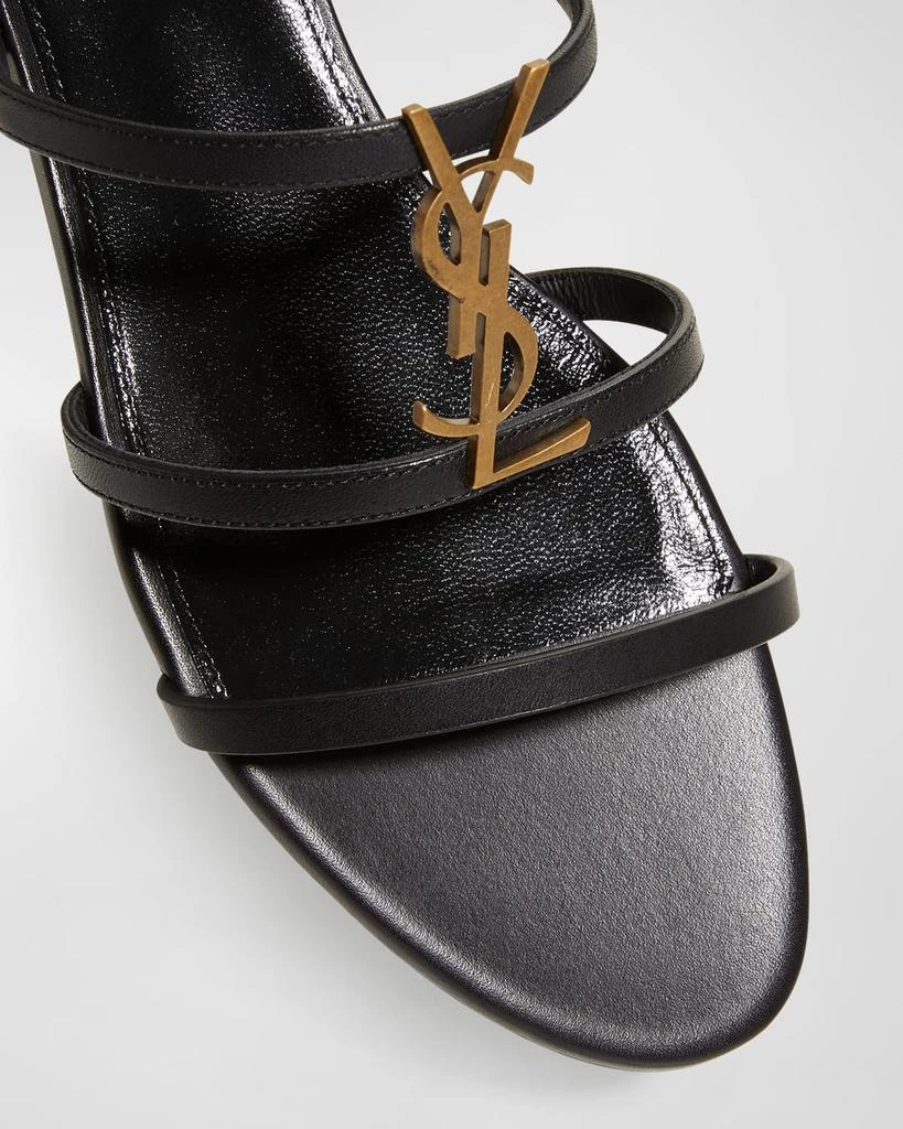 Yves Saint Laurent Taupe Grained Leather Tribute 105 Sandals  Yves Saint Laurent leather slingback sandals 9.5 main image 1