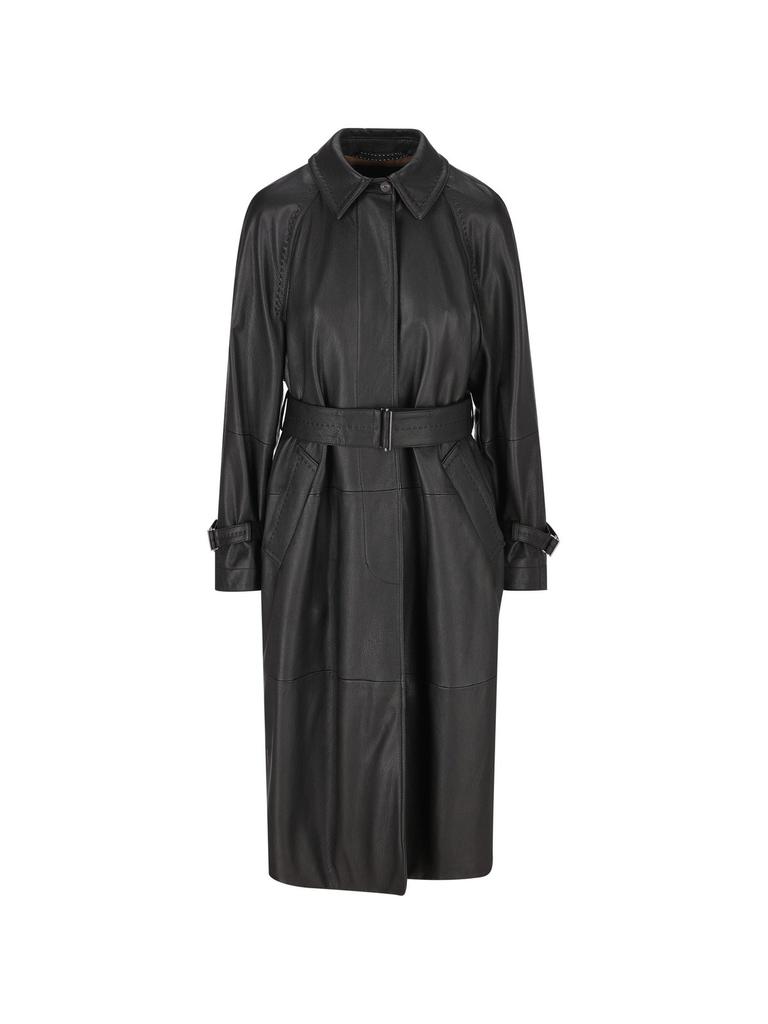 【送料&関税込】Max Mara Studio Farnese Trench Coat In Suede Max Mara Studio Farnese Trench Coat In Suede | italist