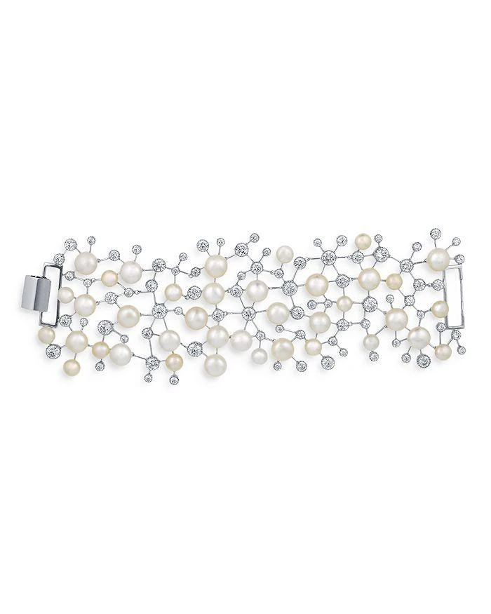 Anabela Chan 18K White Gold Plated Sterling Silver Constellation Collection Simulated Diamond & Cultured Freshwater Pearl Bracelet 2