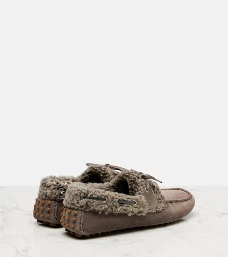 Brunello Cucinelli Monili shearling-trimmed suede moccasins 2