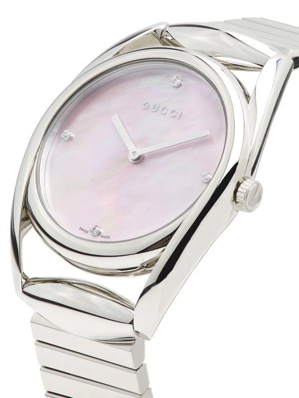 Gucci Horsebit Stainless Steel, Mother-Of-Pearl & 0.023 TCW Diamond Bracelet Watch/34MM 3