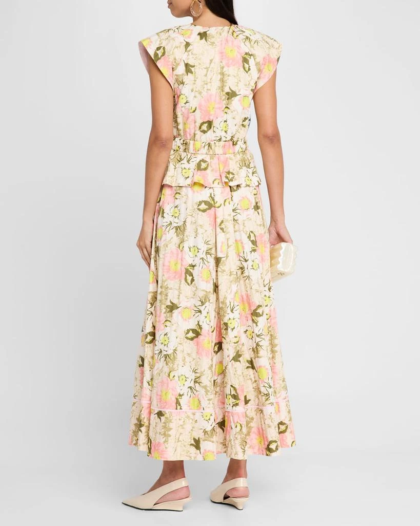 Derek Lam Victoria Floral Belted Peplum Maxi Dress 3