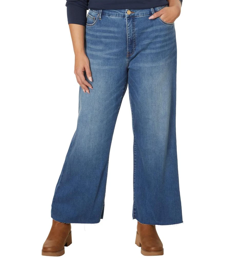 KUT from the Kloth Plus Size Meg High-Rise Fab AB Wide Leg Raw Hem in Milestone 1