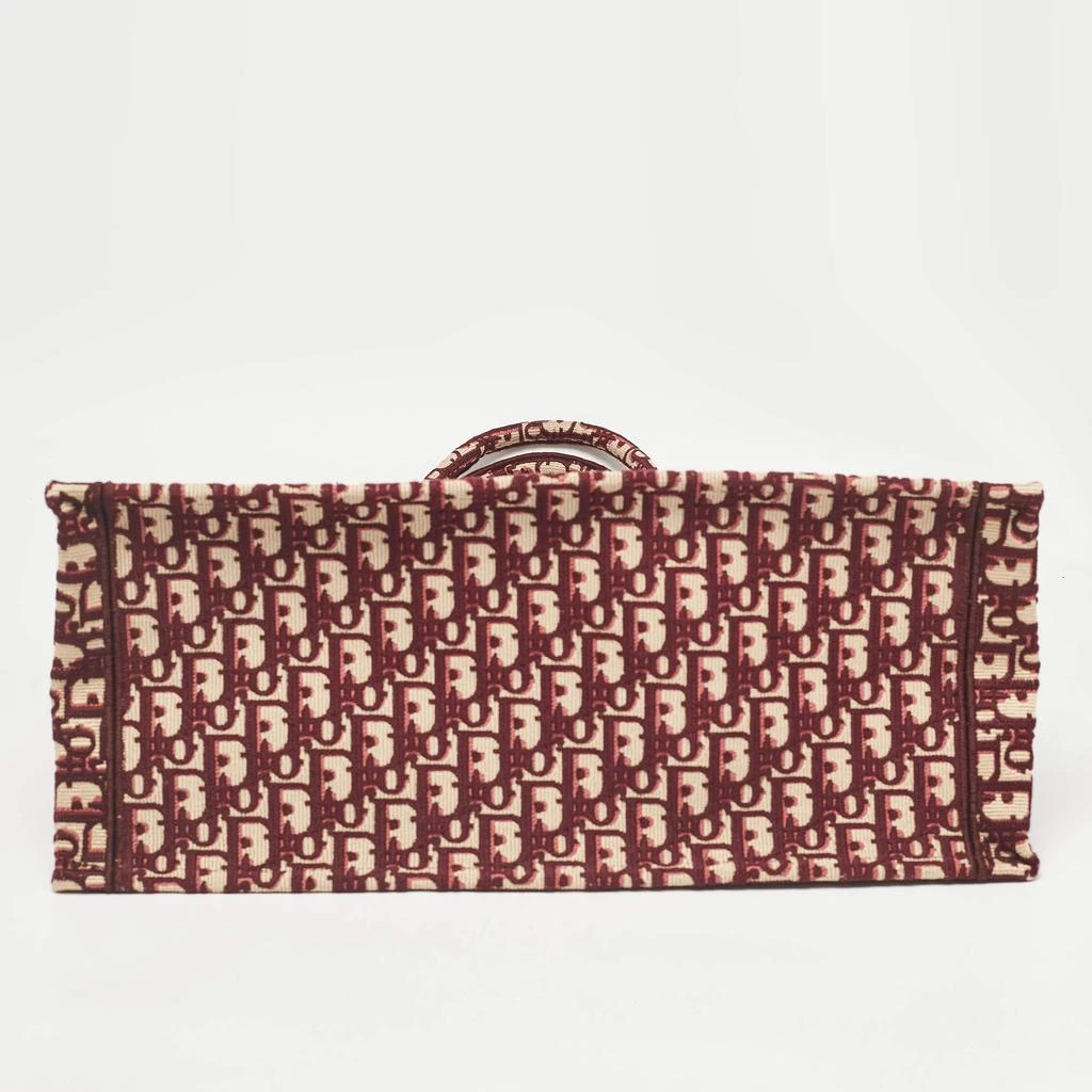 Dior Dior Burgundy Oblique Embroidered Canvas Large Book Tote 6