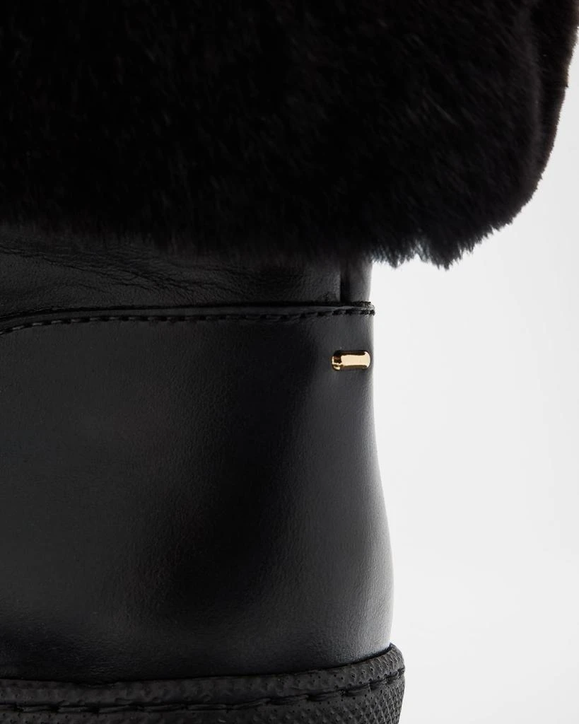 Giuseppe Zanotti Leather Ankle Boots with Shearling Cuff 5