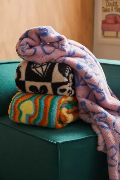 Urban Outfitters Printed Plush Throw Blanket 6