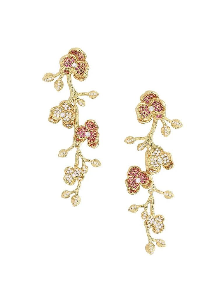 Anabel Aram Orchid 18K-Gold-Plated & Cubic Zirconia Drop Earrings 1
