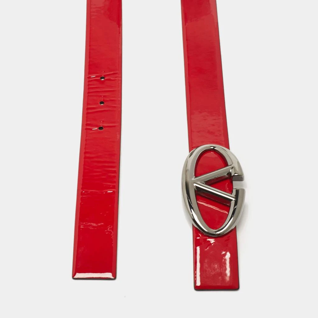 Valentino Valentino Red Patent Leather VLogo Buckle Belt 85 CM 3
