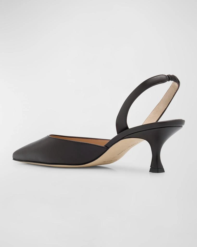 Manolo Blahnik Carolyne Leather Low-Heel Slingback Pump 4