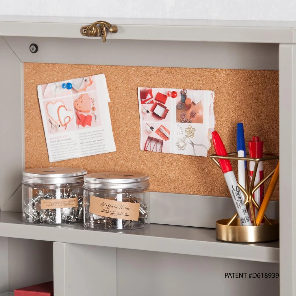 SEI Minford Fold-Out Convertible Wall Mount Desk - Gray 2