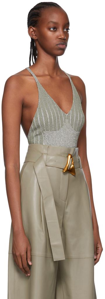 AERON Green Viscose Silver Bodysuit