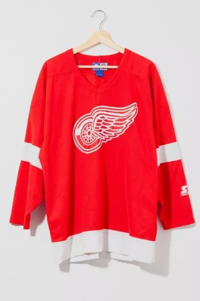 Urban Outfitters Vintage 1990s Detroit Red Wings Western Conference Red Starter Jersey 1
