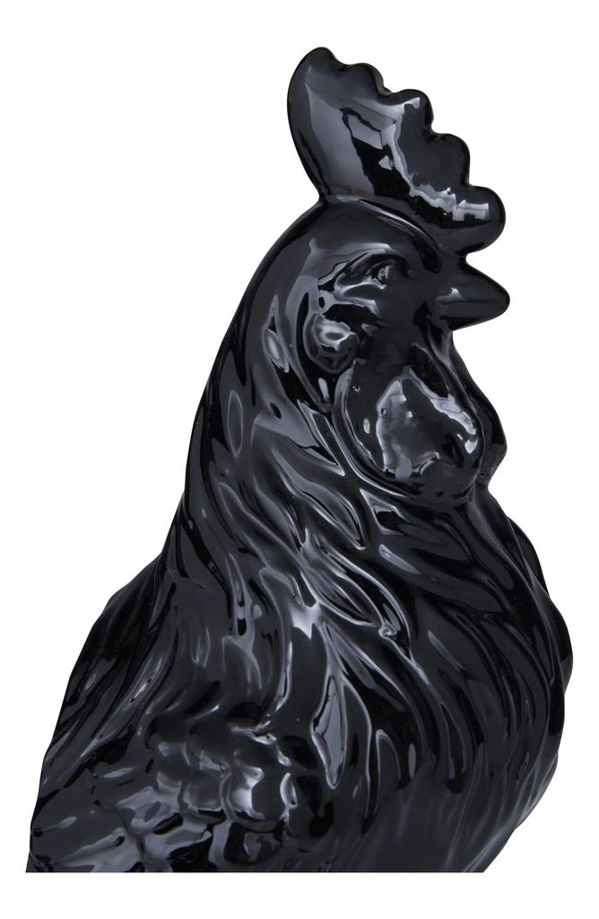 SONOMA SAGE HOME Black Ceramic Rooster Bookends with Enamel Exterior - Set of 2 3