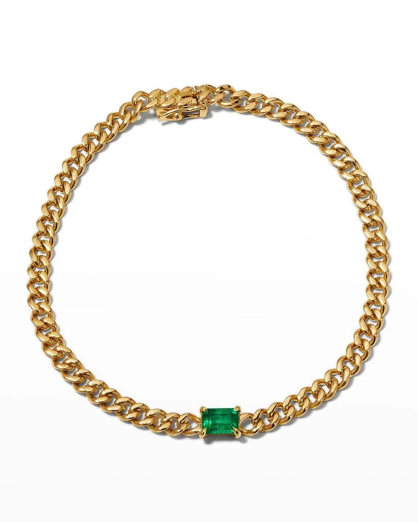 Anita Ko Cuban Link Bracelet with Colombian Emerald 1