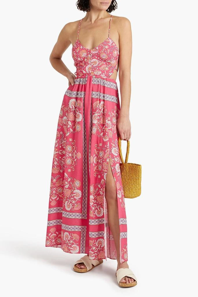 ANTIK BATIK Dandy gathered printed crepe maxi dress 2
