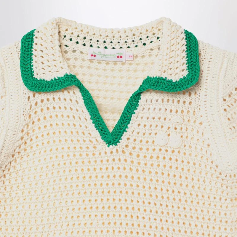 Bonpoint Elanita sweater in ivory/green 3