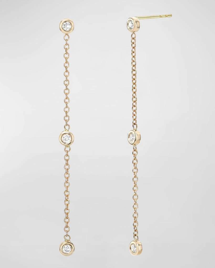 Zoe Lev Triple Bezel Diamond Drop Earrings 1