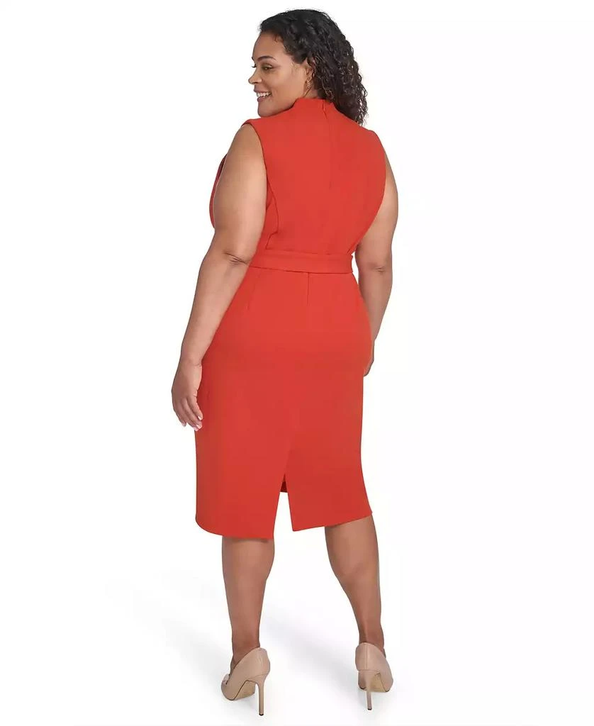 knee length dresses for ladies Orange Bell Sleeve Midi Dress