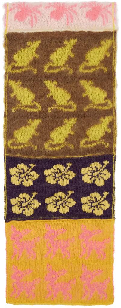 Ashley Williams Multicolor Patchwork Knit Scarf