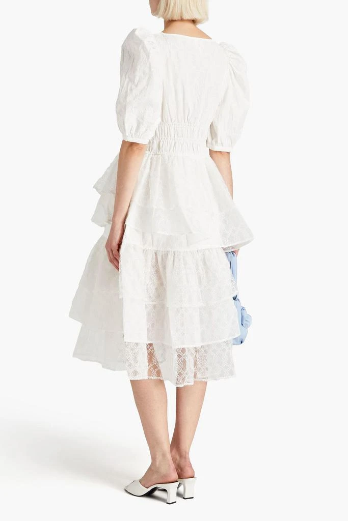 shrimps Eldoris tiered embroidered cotton-organza and lace midi dress 3