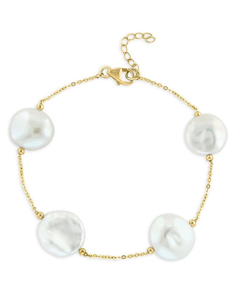 Bloomingdale's Cultured Freshwater Pearl Link Bracelet in 14K Yellow Gold 1