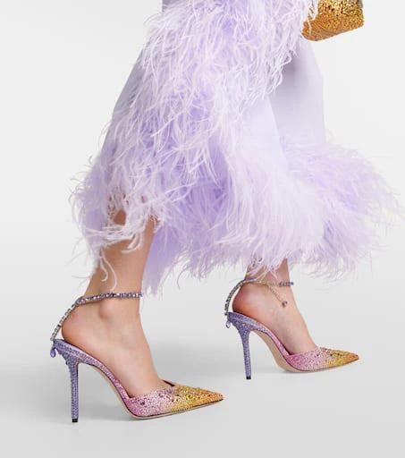 Jimmy Choo Saeda 100 embellished satin pumps 4