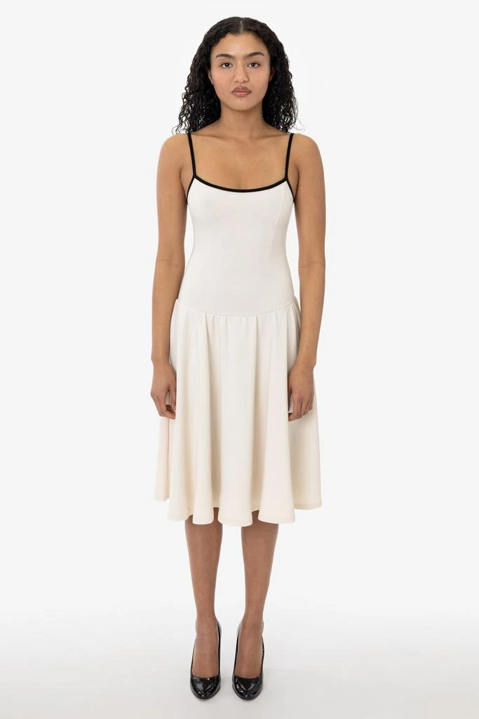Los Angeles Apparel PON3662 - Ponte Mid-Length Drop Waist Spaghetti Dress 1