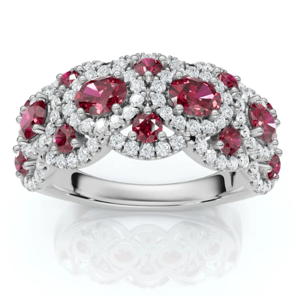 Pompeii3 1Ct Wavy Ruby 
Diamond Ring 14k Gold Lab Grown 4