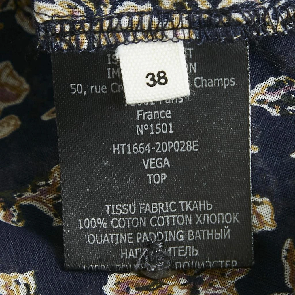 Isabel Marant Isabel Marant Etoile Blue Floral Print Cotton Vega Blouse S 5