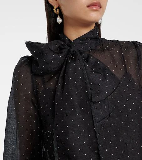 Zimmermann Polka-dot linen and silk blouse 4