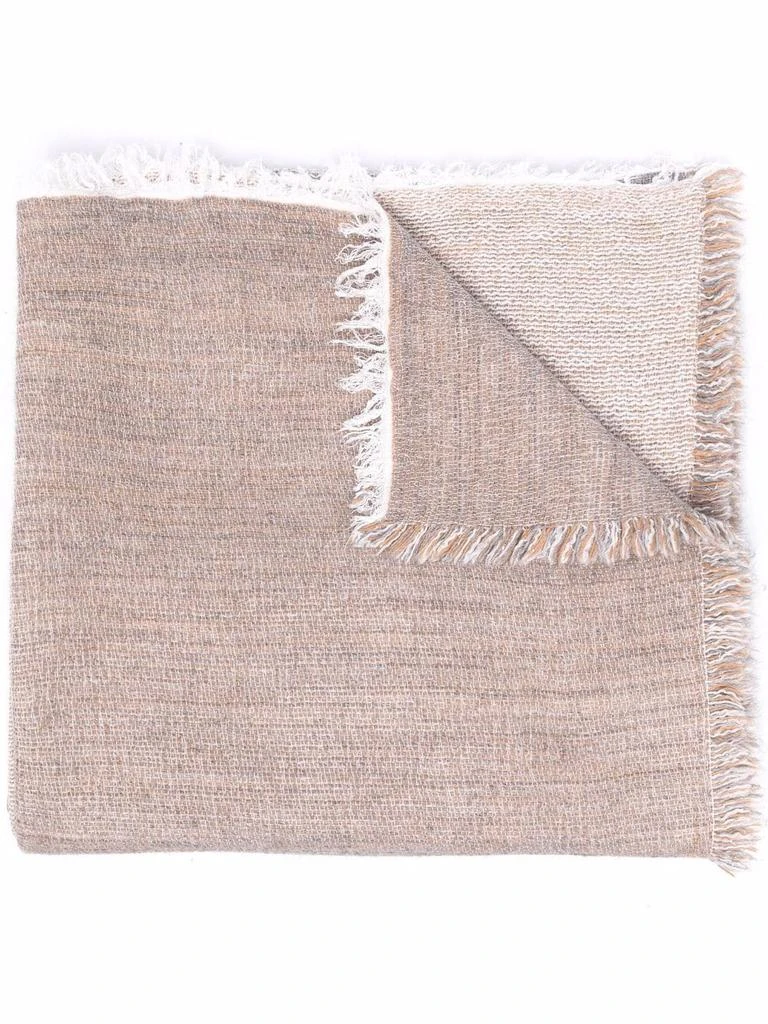 ELEVENTY fine-knit frayed-edge scarf - women -  -  - Grey 1