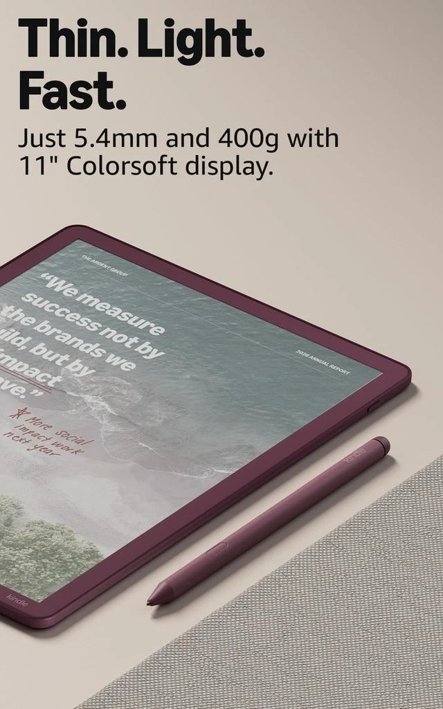 Amazon Amazon Kindle Scribe Colorsoft 32GB (newest model) — 11” paper-like color display with front light — Thin, light, powerful — Write in notebooks, documents, and books. Includes Premium Pen - Graphite 3