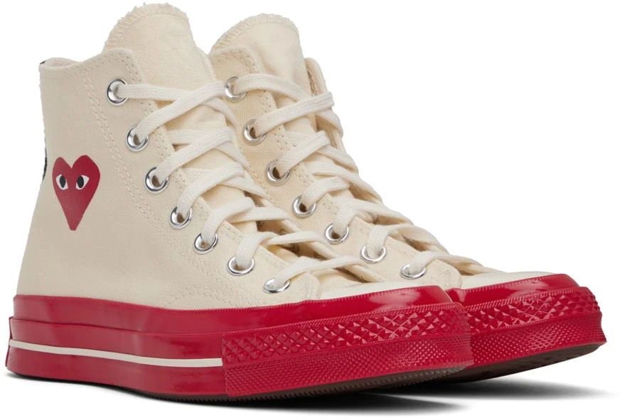 COMME des GARÇONS PLAY Off-White & Red Converse Edition PLAY Chuck 70 High-Top Sneakers 4