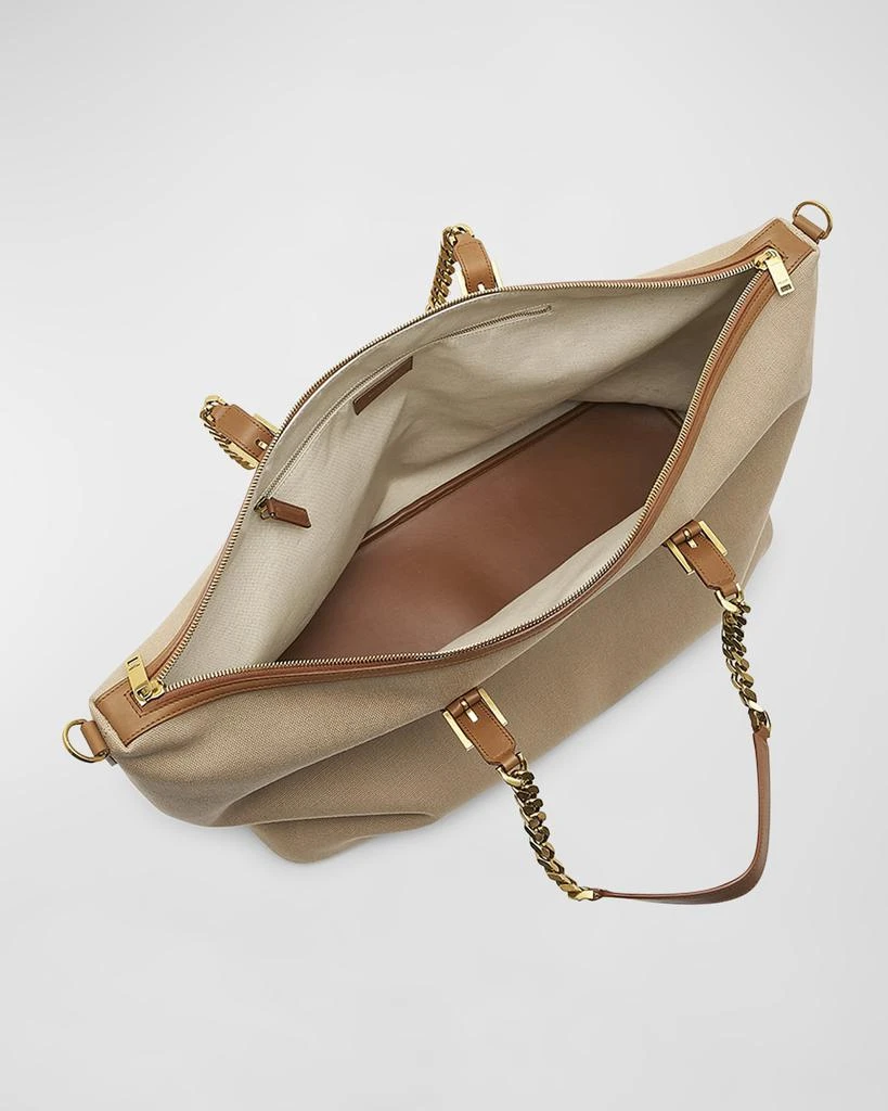 Yves Saint Laurent YSL Zip Leather & Canvas Duffel Bag 4