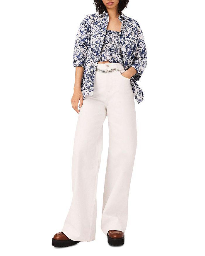Maje High Waisted Wide Leg Jeans