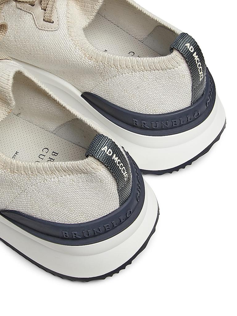 Brunello Cucinelli Stretch-Knit Low-Top Sneakers - Casual