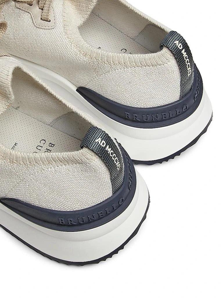 Brunello Cucinelli Stretch-Knit Low-Top Sneakers 6