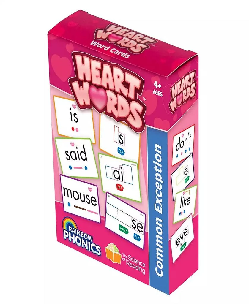 Junior Learning Rainbow Phonics - Heart Words Word Cards 3