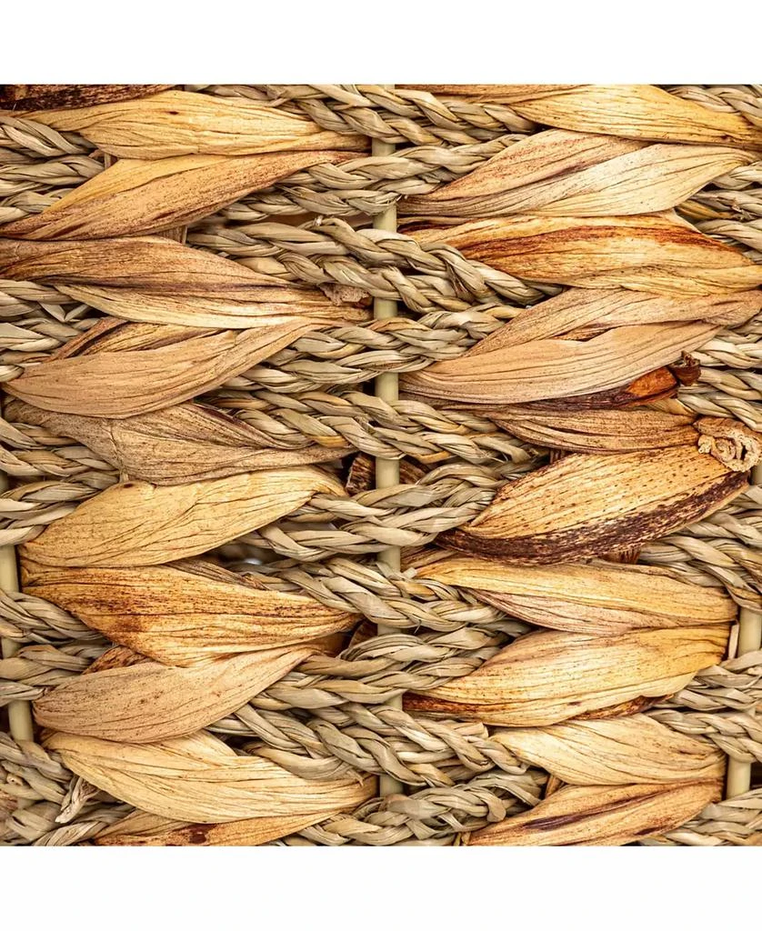 Household Essentials Water Hyacinth and Seagrass Round Waste Basket, Natural 4