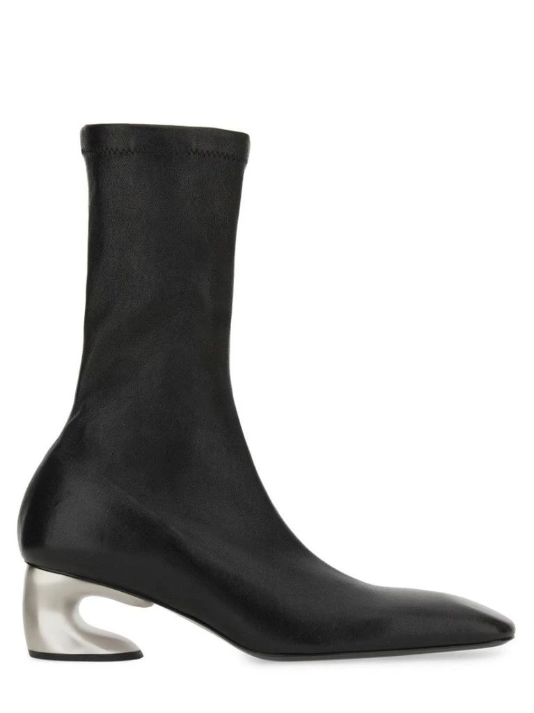 Jil Sander Ankle-High Leather Boots With Sculptural Heel 1