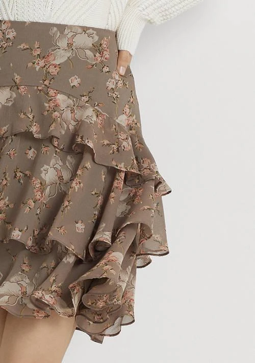 Ralph Lauren Ralph Lauren Floral Crinkle Georgette Tiered Skirt 3
