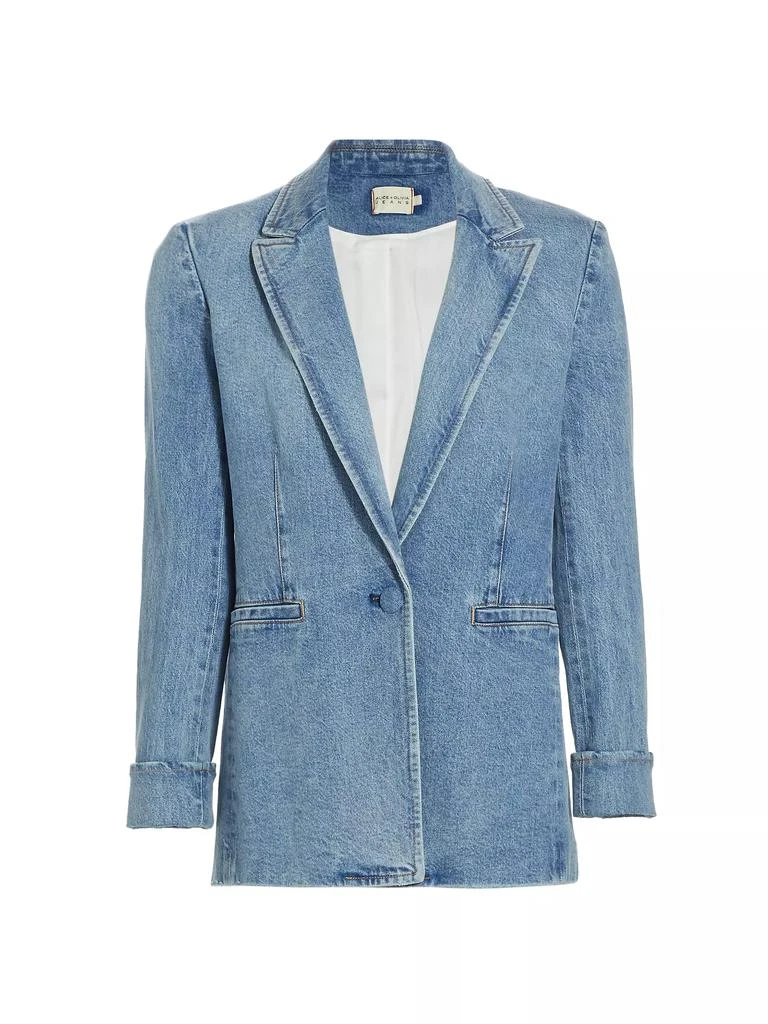Alice + Olivia Justin Cotton Roll-Cuff Blazer 1