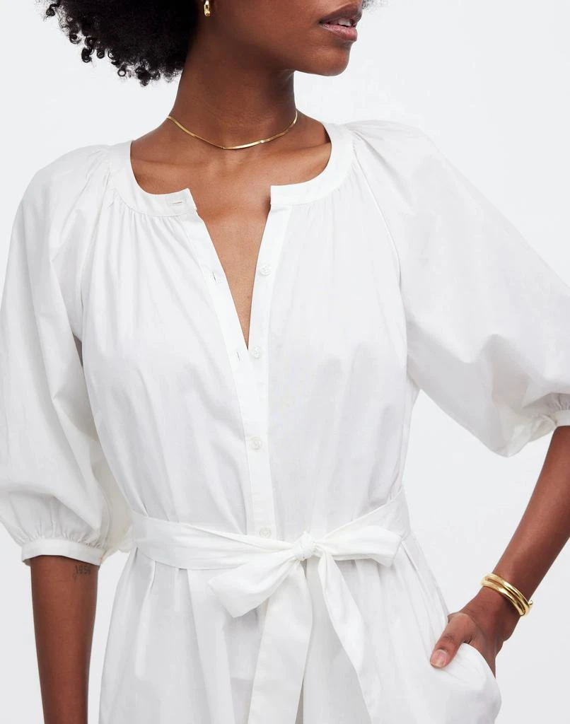 Madewell Tie-Waist Button-Front Midi Dress in Poplin 5