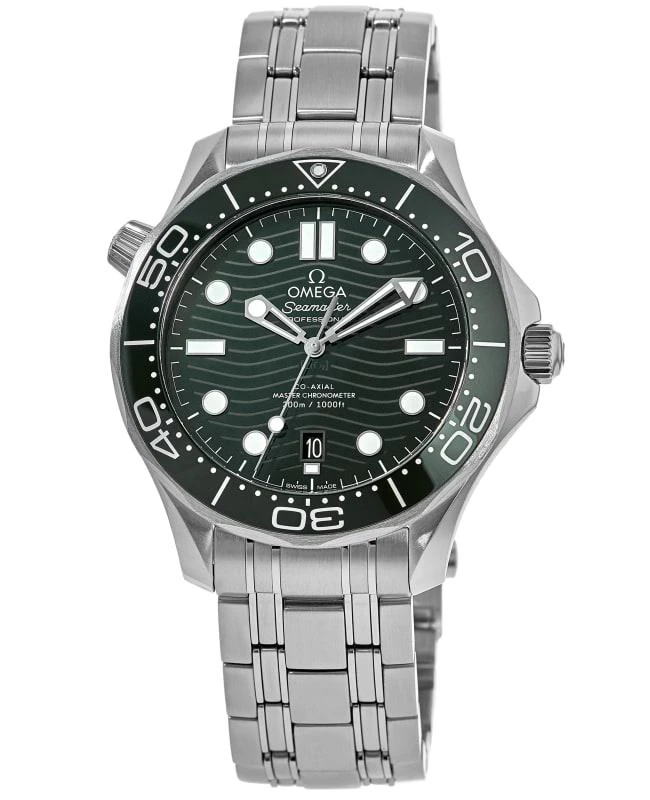 Omega Omega Seamaster Diver 300M Automatic Green Dial Steel Bracelet Men&apos;s Watch 210.30.42.20.10.001 1