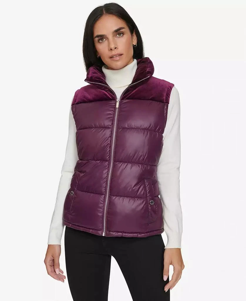 Calvin Klein Women's Velvet Trim Puffer Vest 1