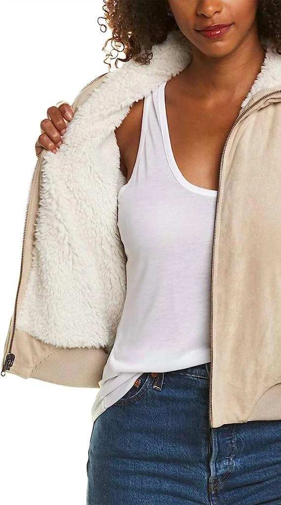 cupcakes and cashmere Kendal Reversible Bomber Jacket In Cafe Au Lait 3
